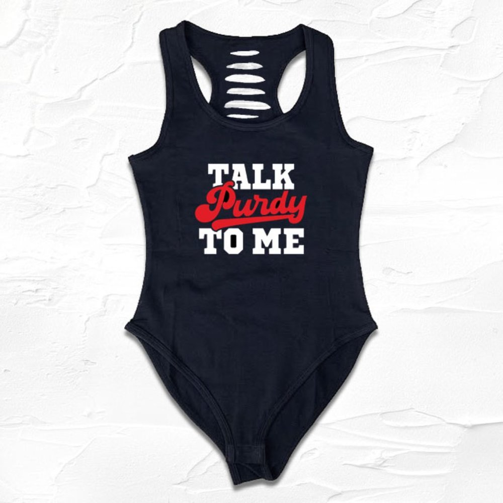 Black San Francisco Football Talk PURDY To Me Bodysuit, 49ers Gift, Niner Gang